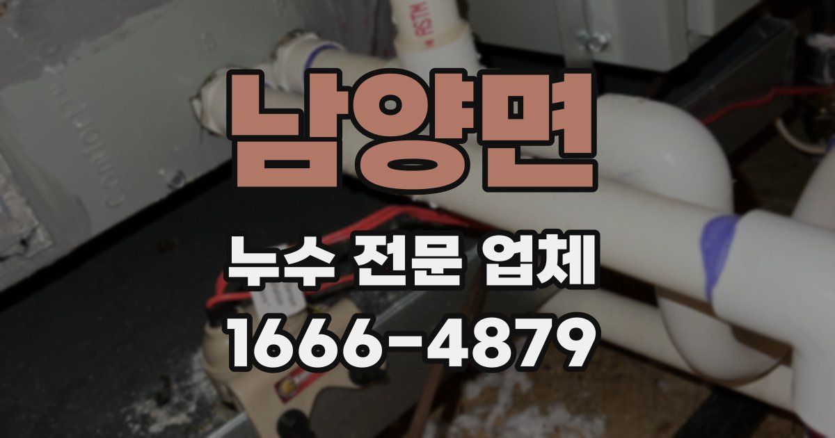남양면 누수 전문 업체