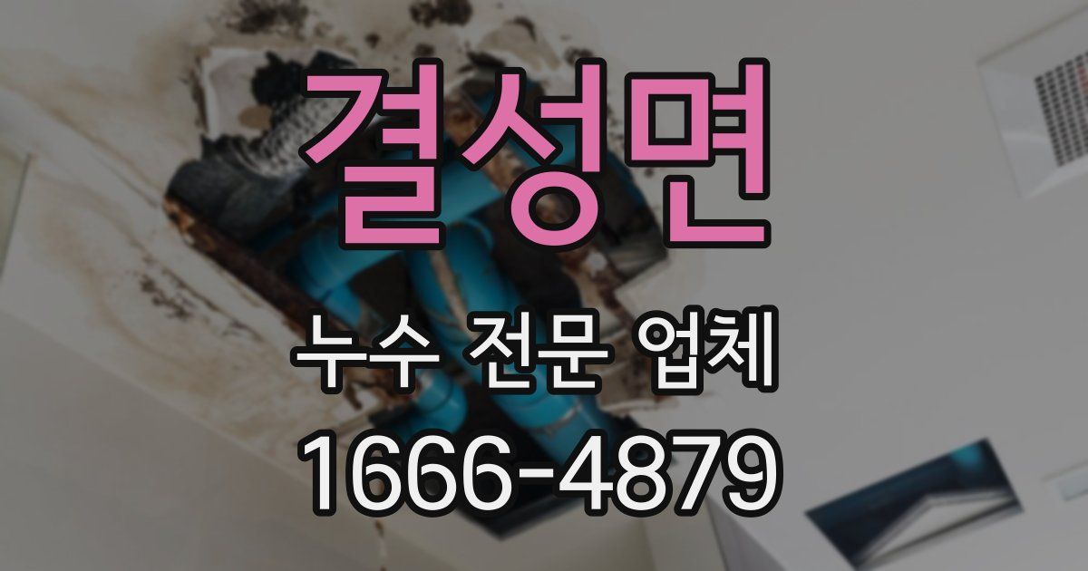 결성면 누수 전문 업체