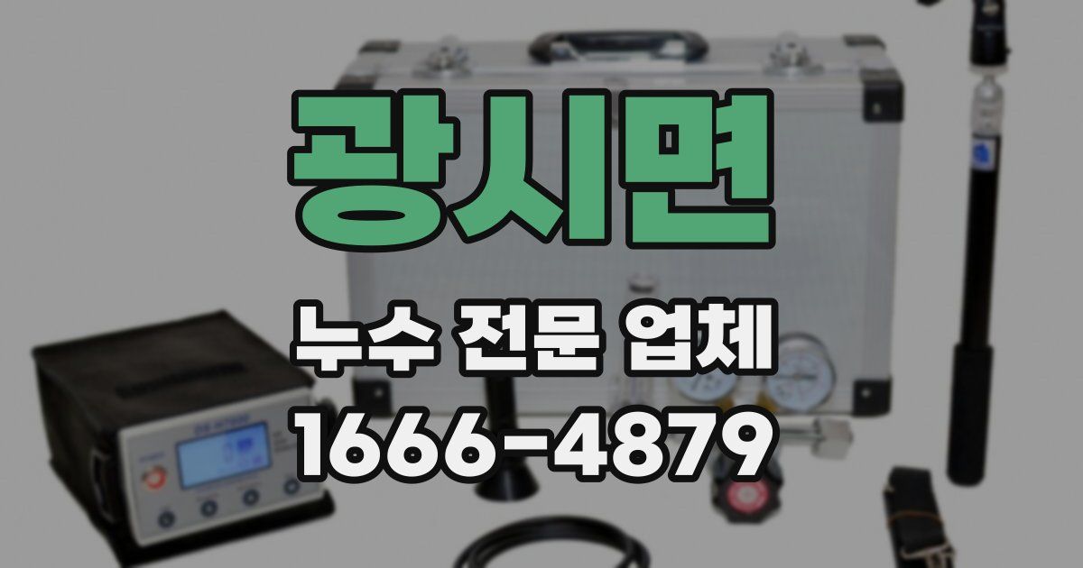 광시면 누수 전문 업체