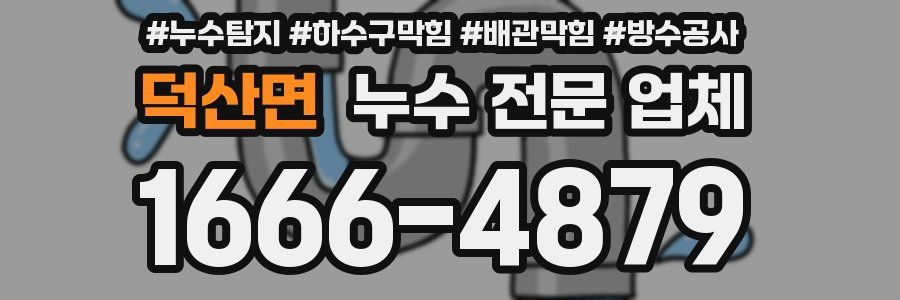 덕산면 누수 전문 업체