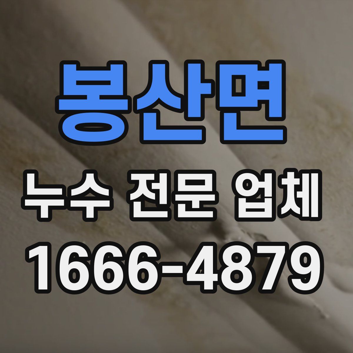 봉산면 누수 전문 업체
