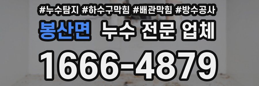 봉산면 누수 전문 업체