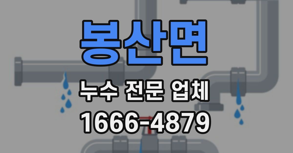 봉산면 누수 전문 업체