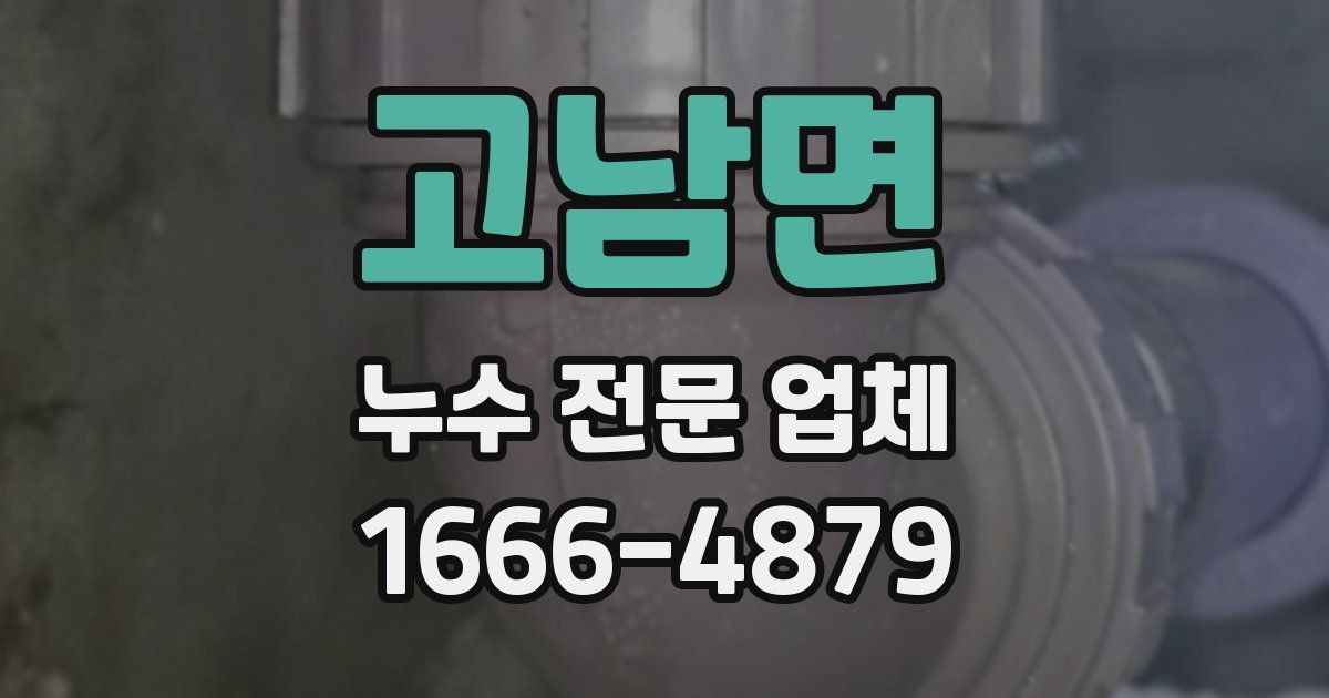 고남면 누수 전문 업체