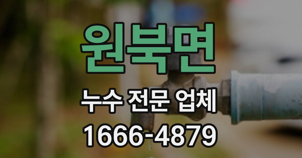 원북면 누수 전문 업체
