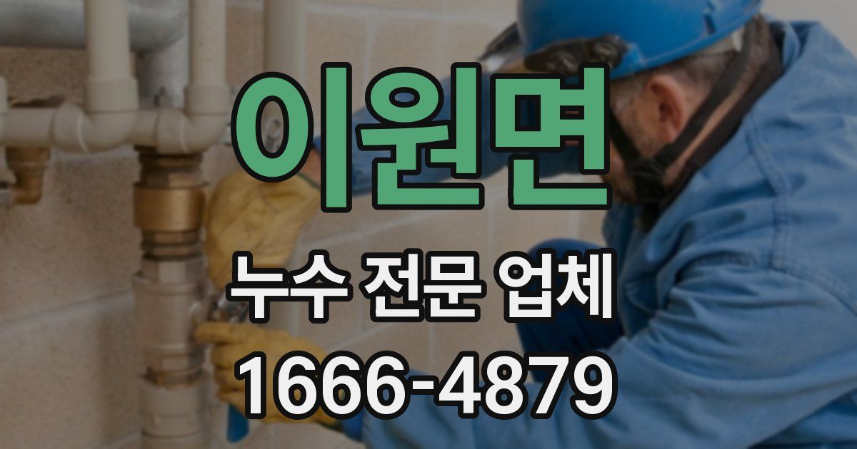 이원면 누수 전문 업체