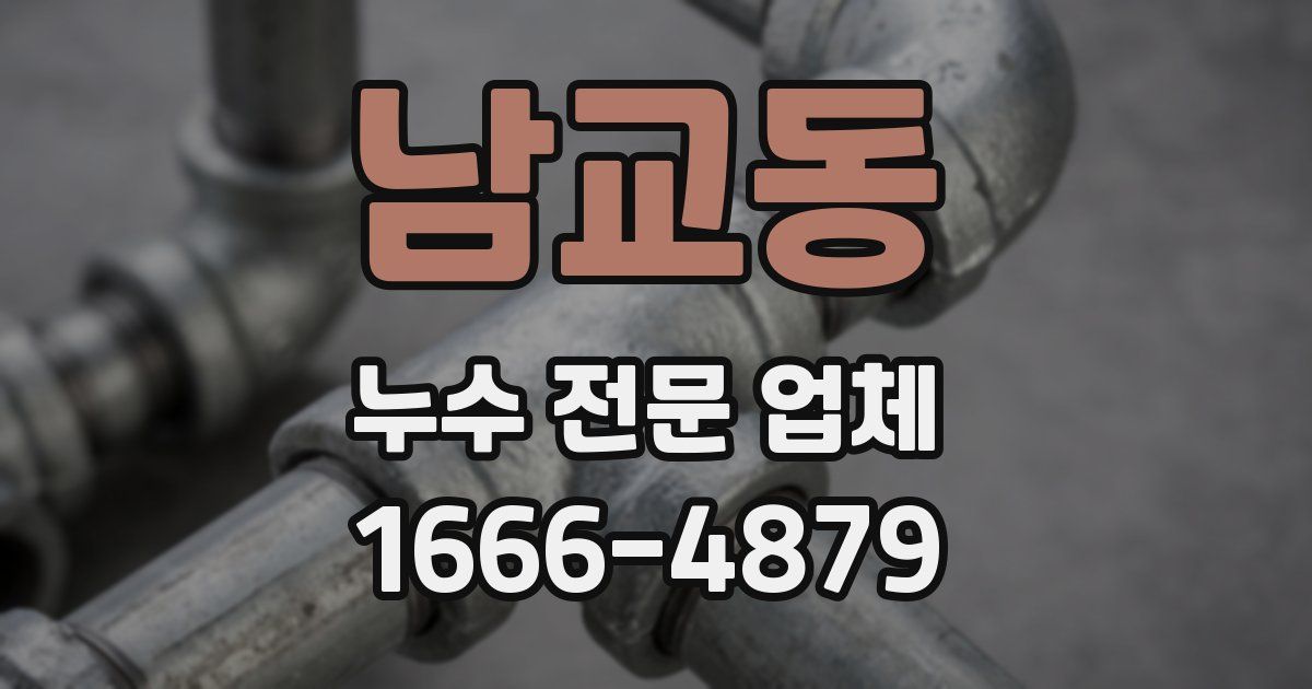 남교동 누수 전문 업체