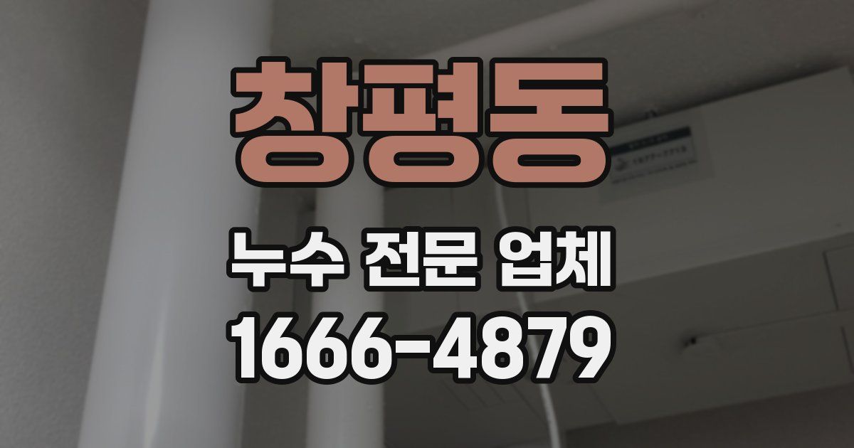 창평동 누수 전문 업체