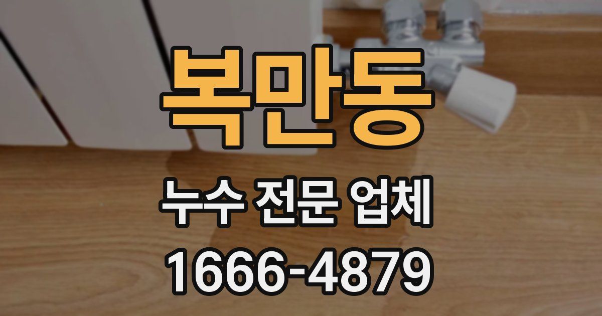 복만동 누수 전문 업체