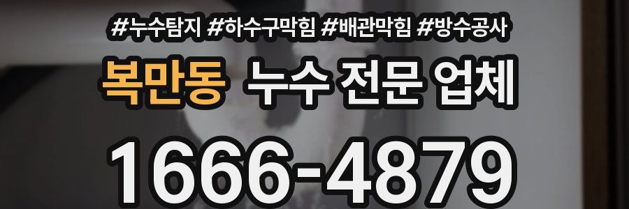 복만동 누수 전문 업체
