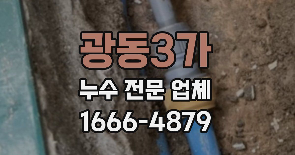 광동3가 누수 전문 업체