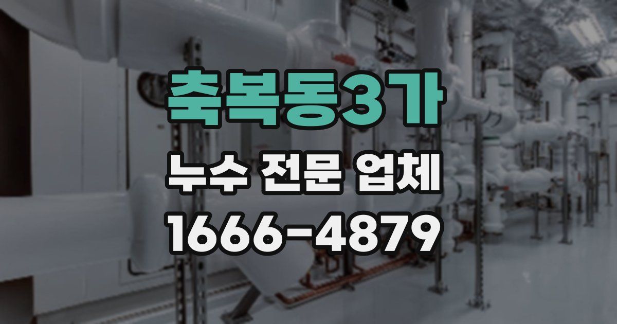 축복동3가 누수 전문 업체