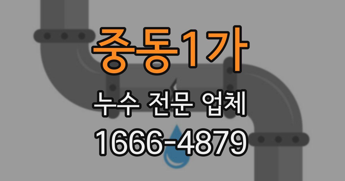 중동1가 누수 전문 업체