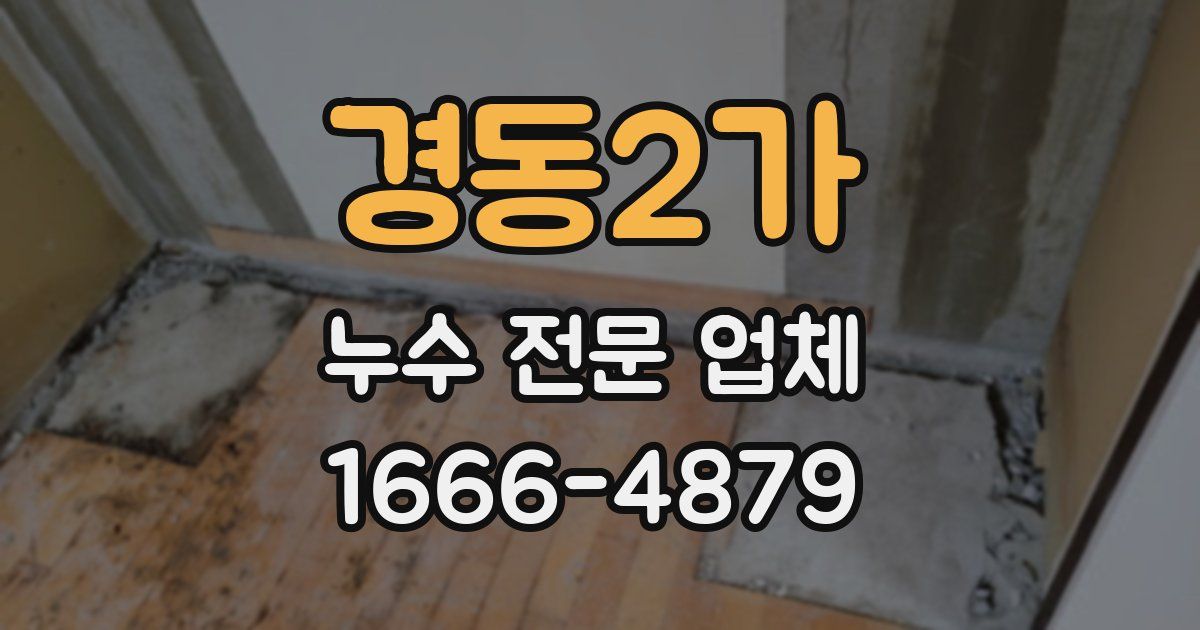 경동2가 누수 전문 업체