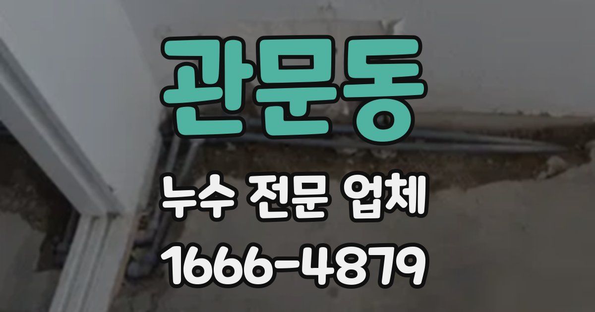 관문동 누수 전문 업체
