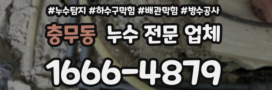 충무동 누수 전문 업체
