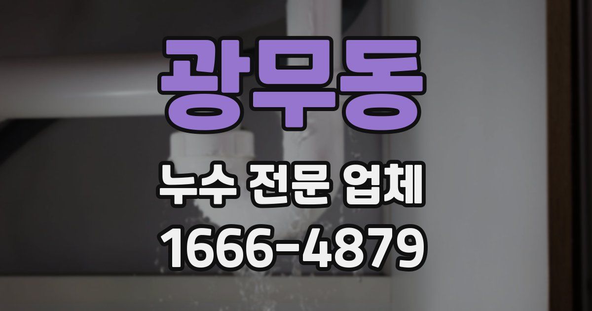 광무동 누수 전문 업체
