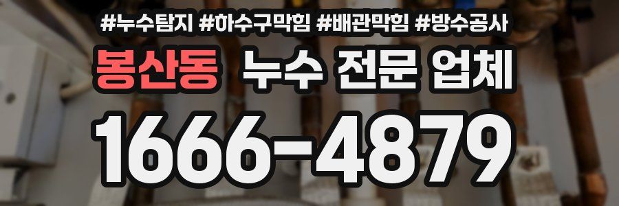 봉산동 누수 전문 업체