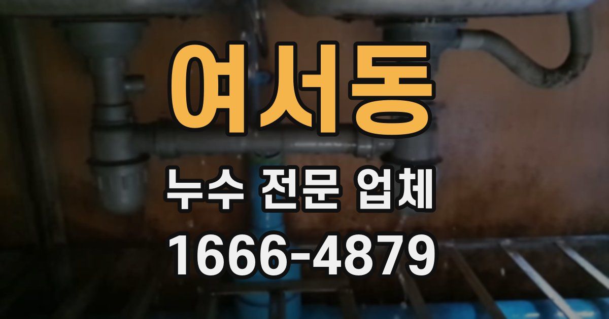 여서동 누수 전문 업체