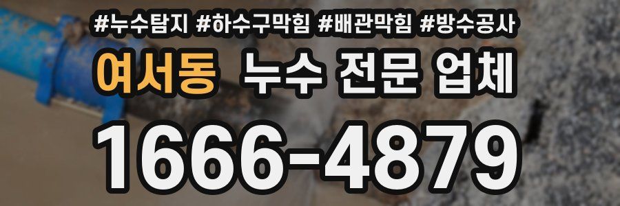 여서동 누수 전문 업체
