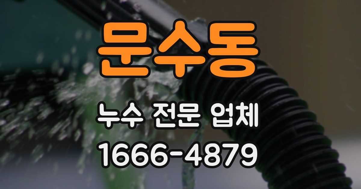 문수동 누수 전문 업체