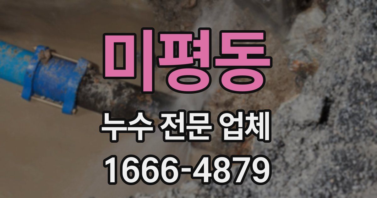 미평동 누수 전문 업체