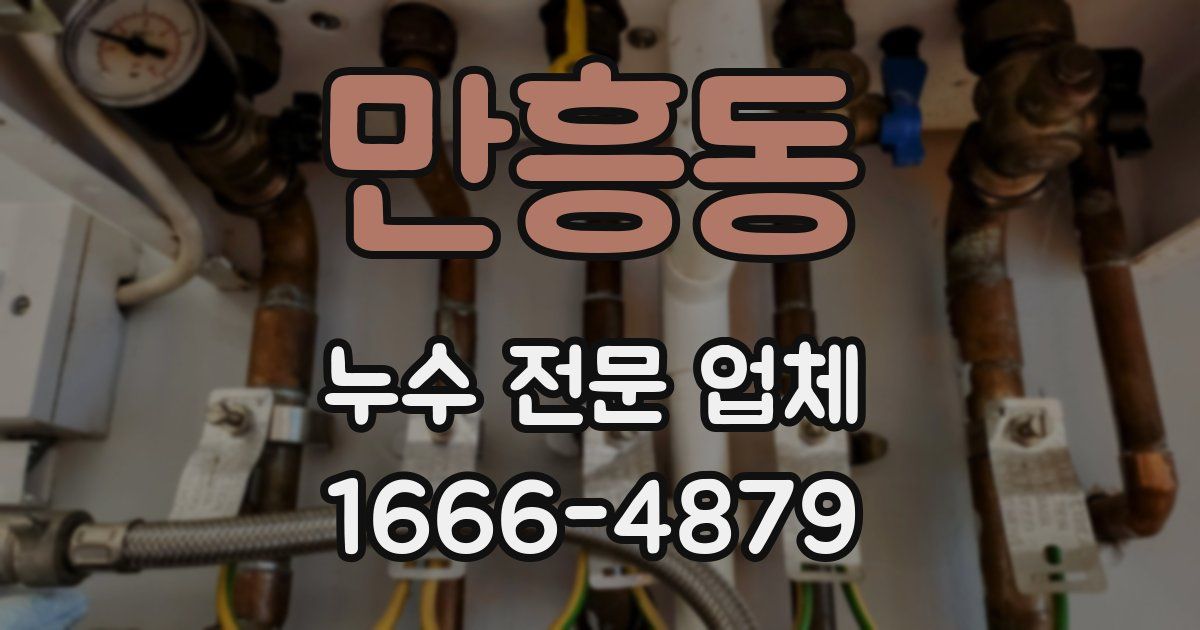 만흥동 누수 전문 업체