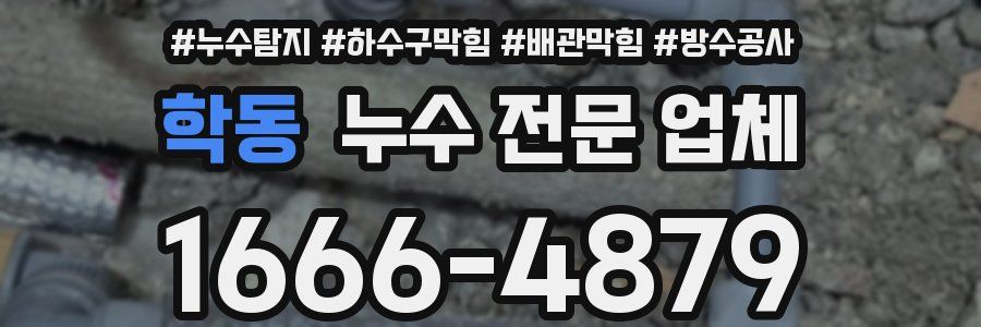 학동 누수 전문 업체