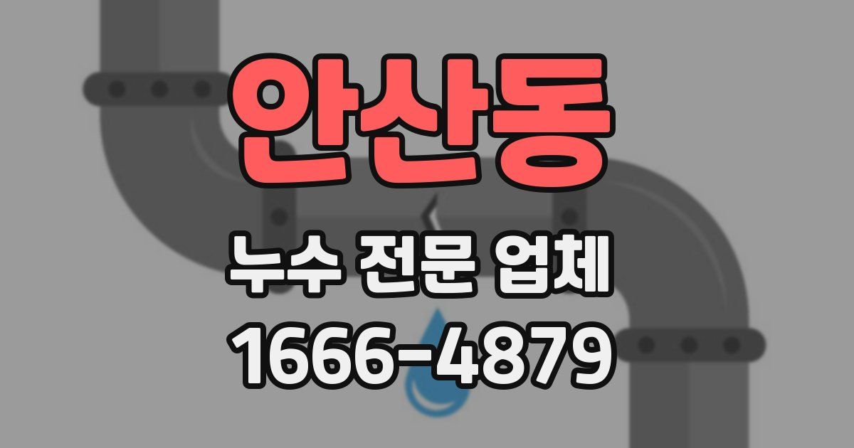 안산동 누수 전문 업체