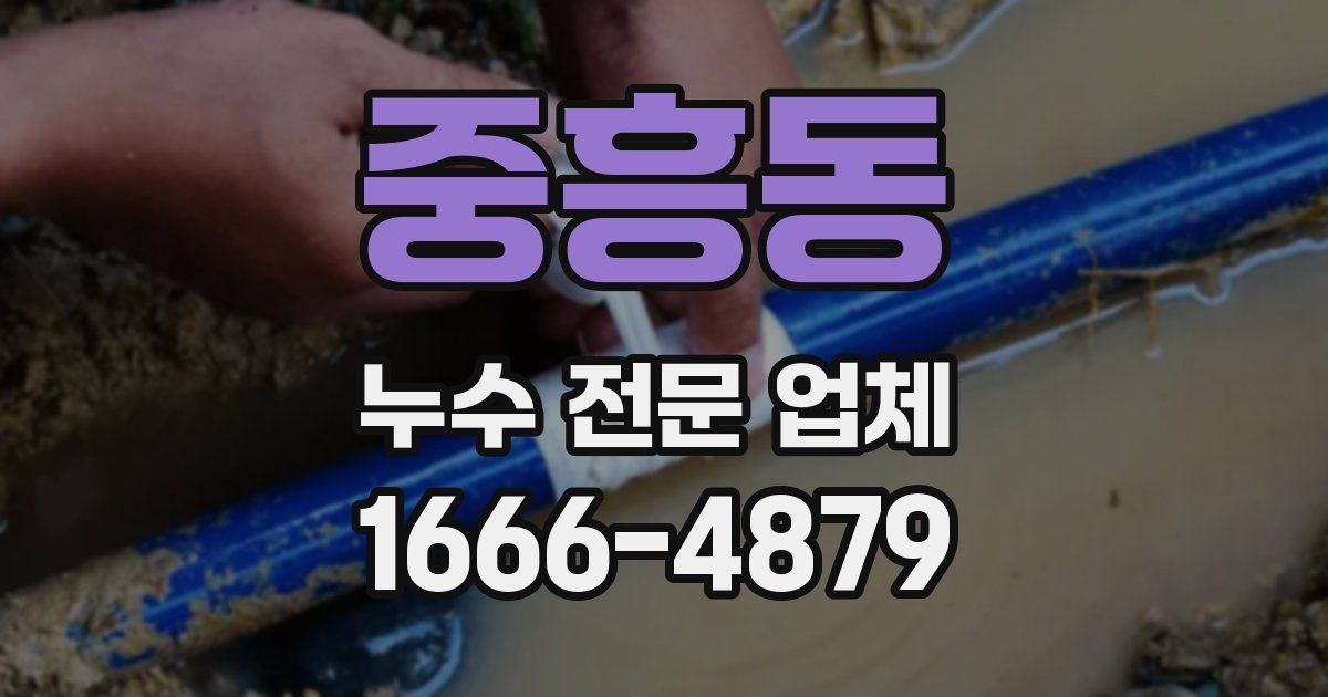 중흥동 누수 전문 업체