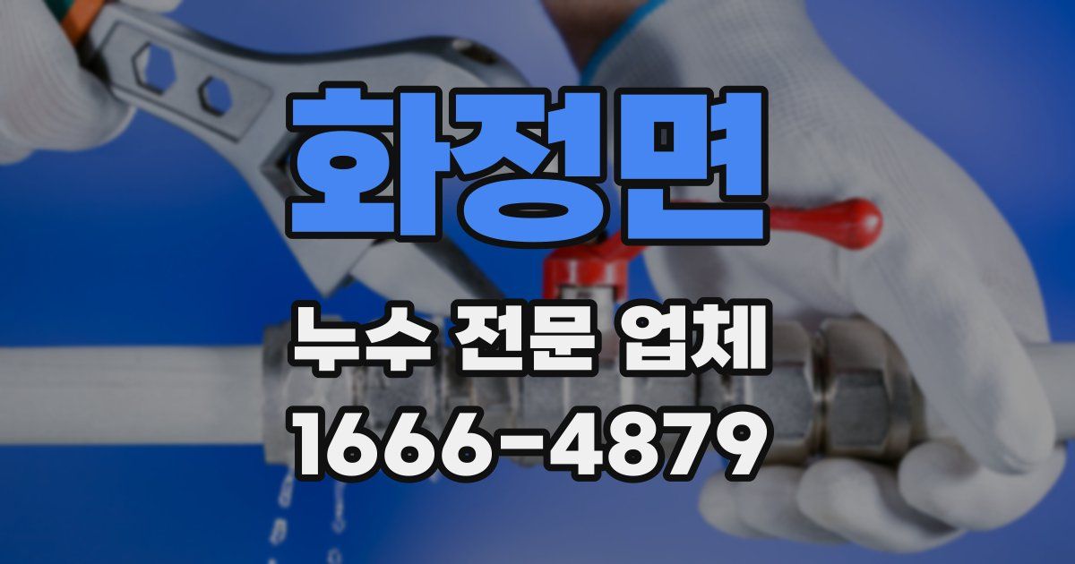 화정면 누수 전문 업체