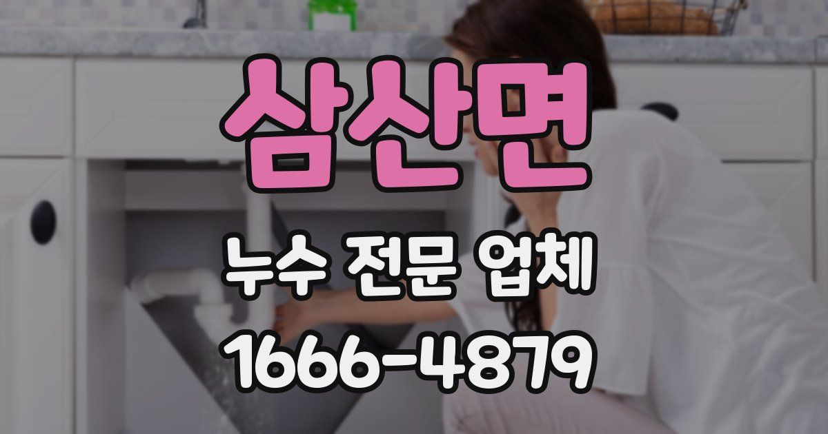 삼산면 누수 전문 업체