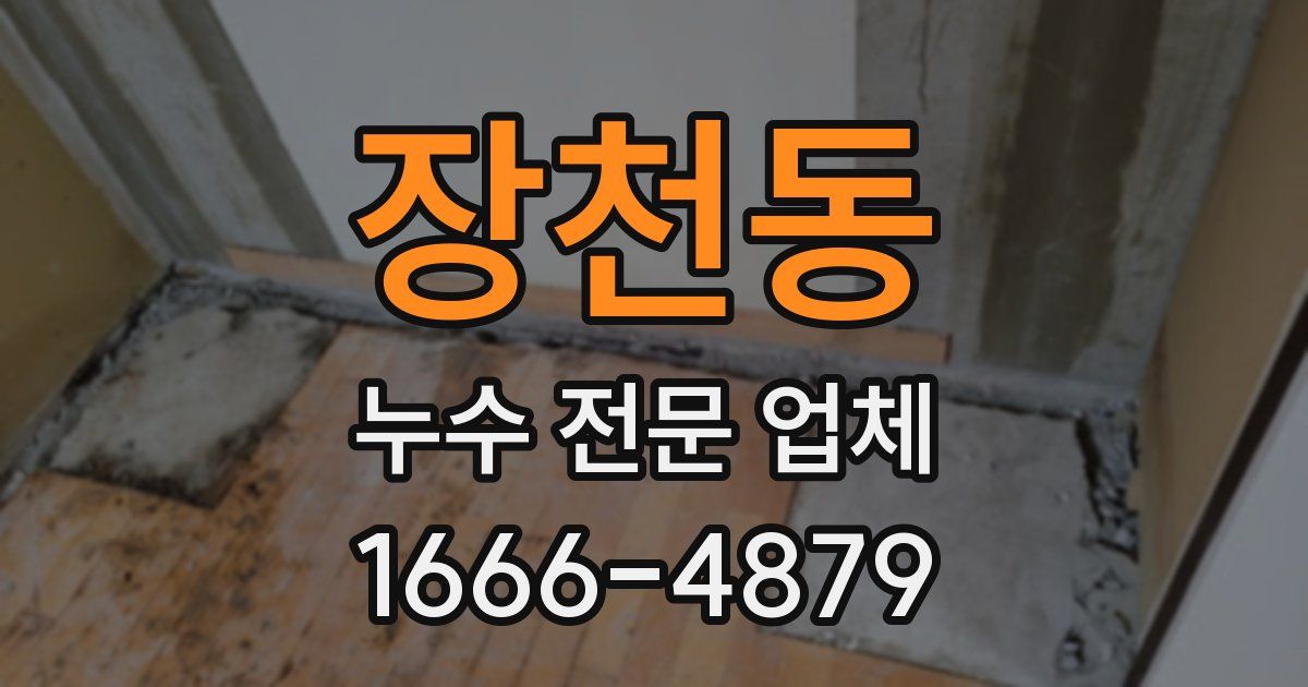 장천동 누수 전문 업체