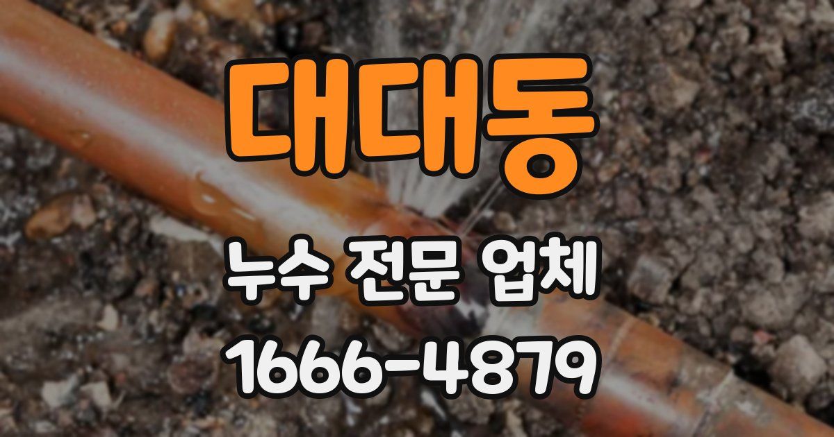 대대동 누수 전문 업체