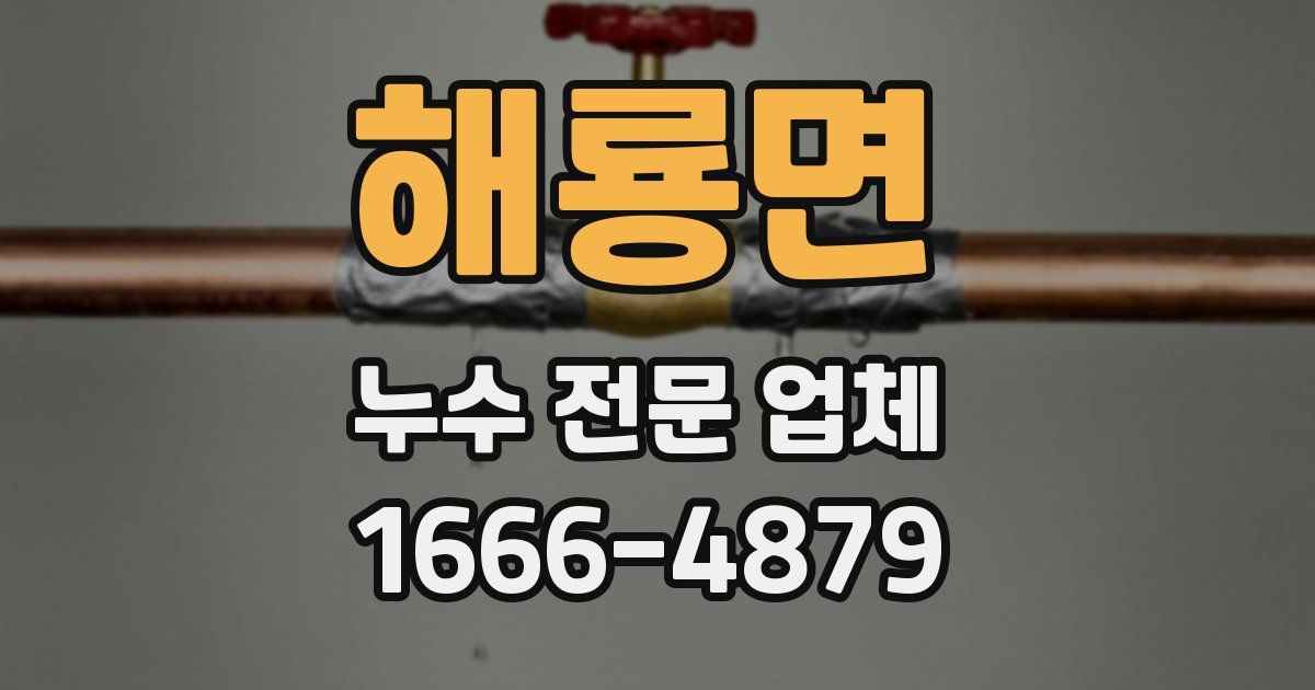 해룡면 누수 전문 업체