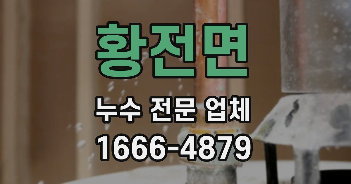 황전면 누수 전문 업체