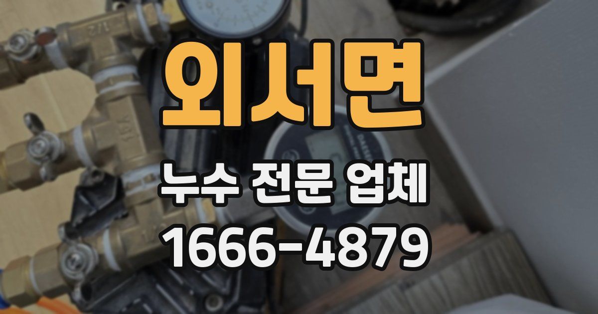 외서면 누수 전문 업체
