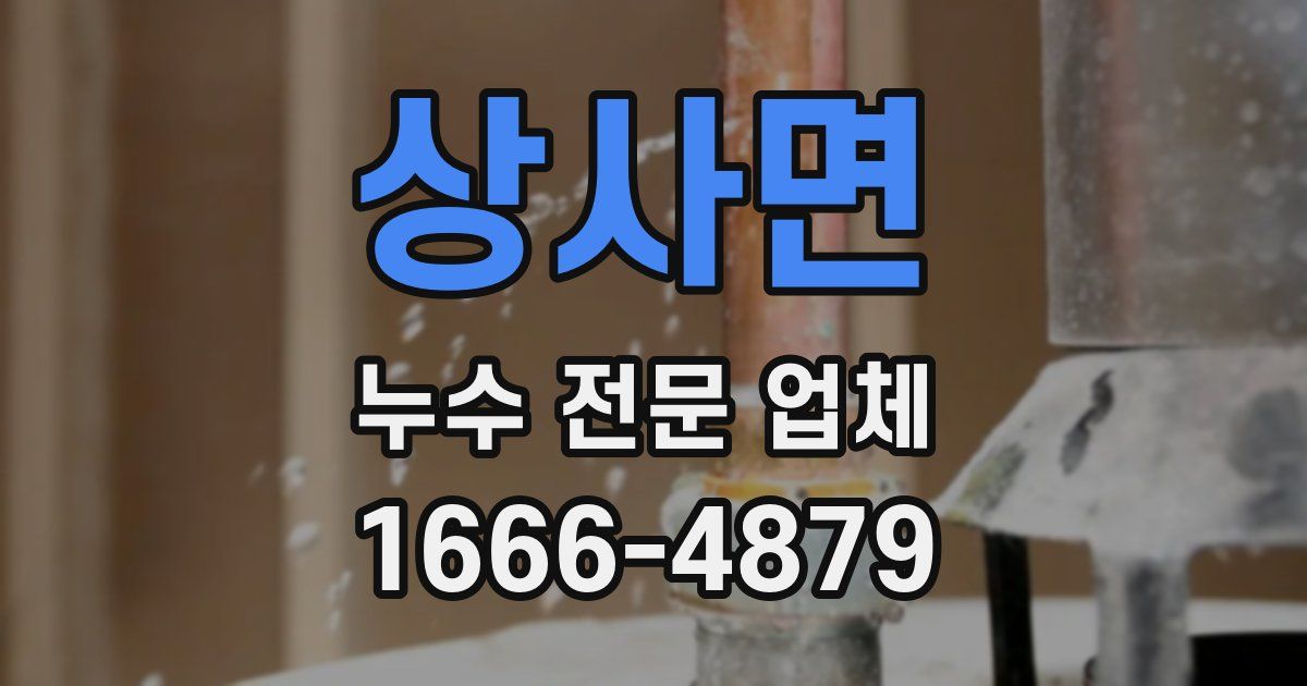 상사면 누수 전문 업체
