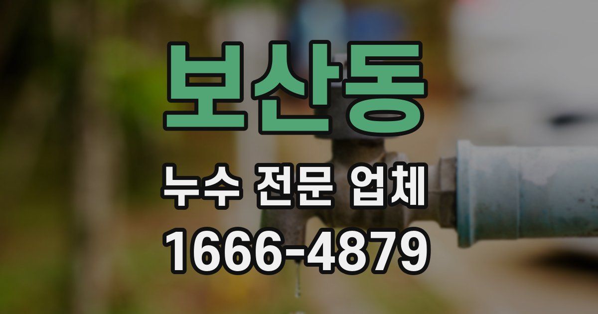 보산동 누수 전문 업체