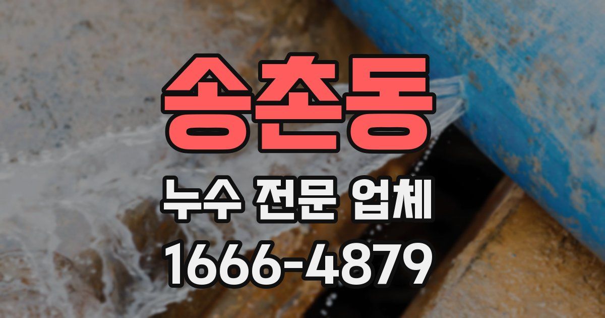 송촌동 누수 전문 업체