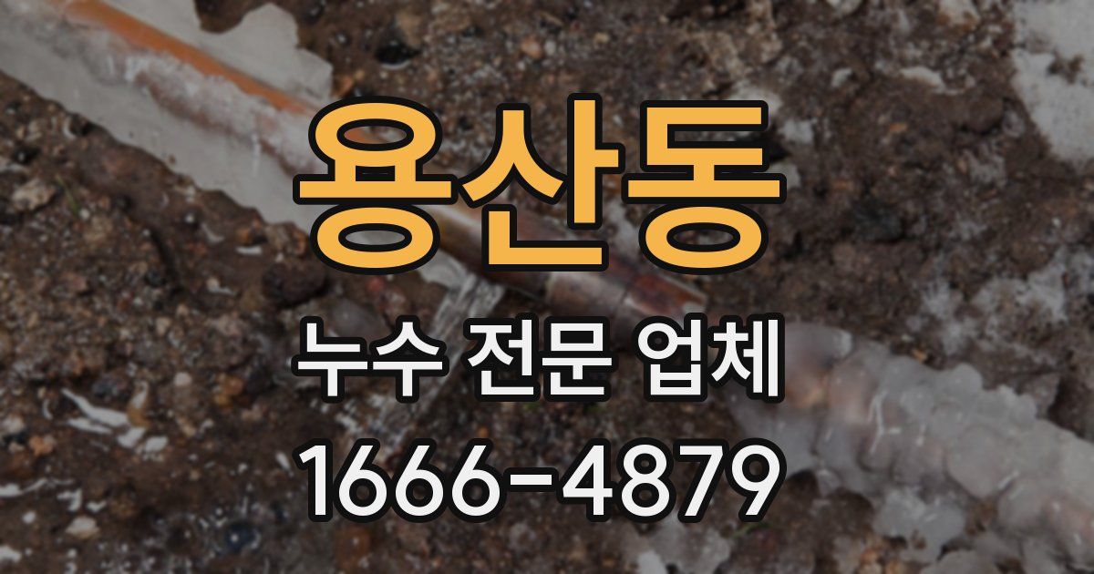 용산동 누수 전문 업체