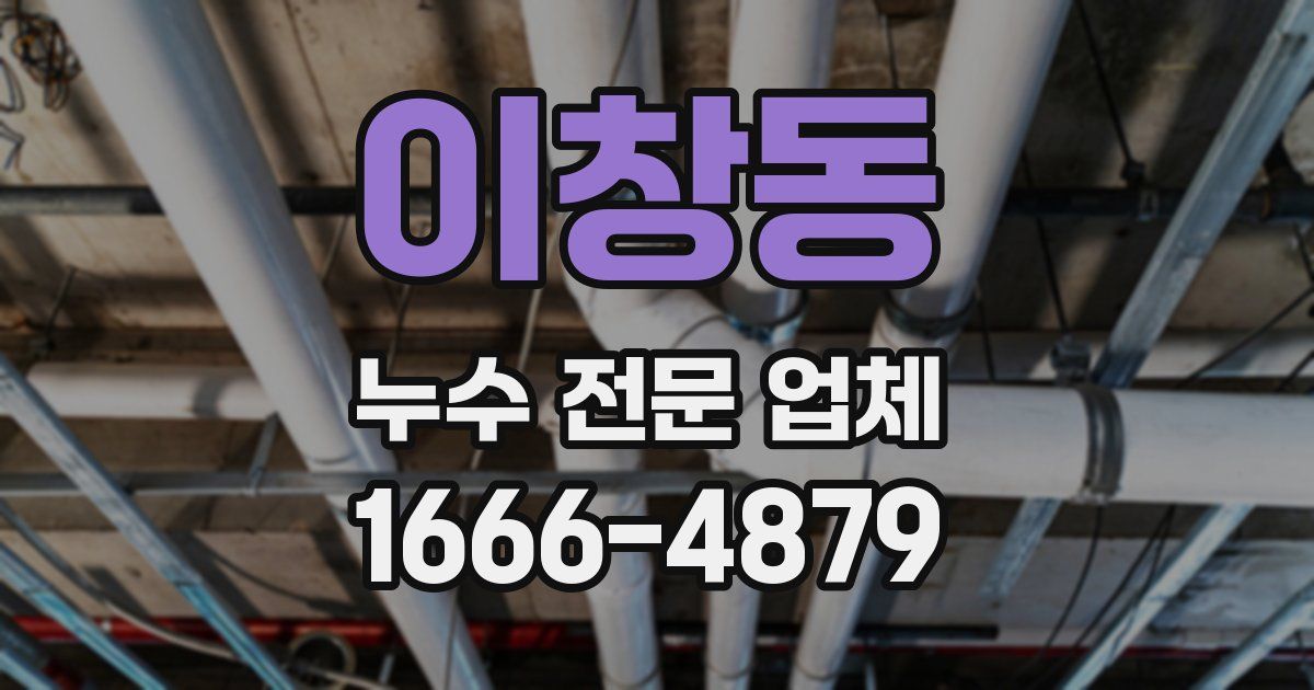 이창동 누수 전문 업체