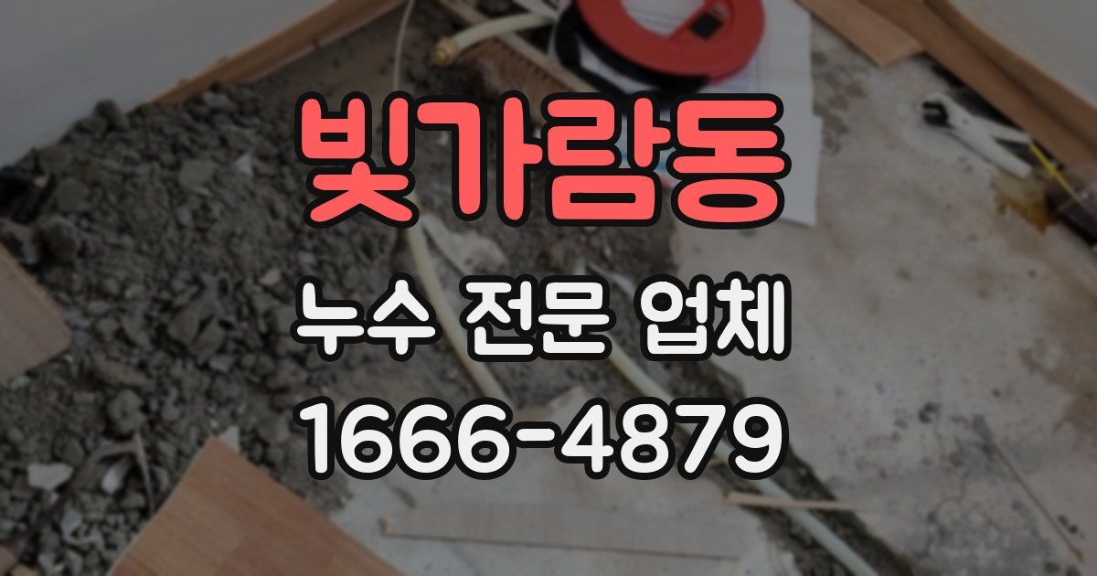 빛가람동 누수 전문 업체