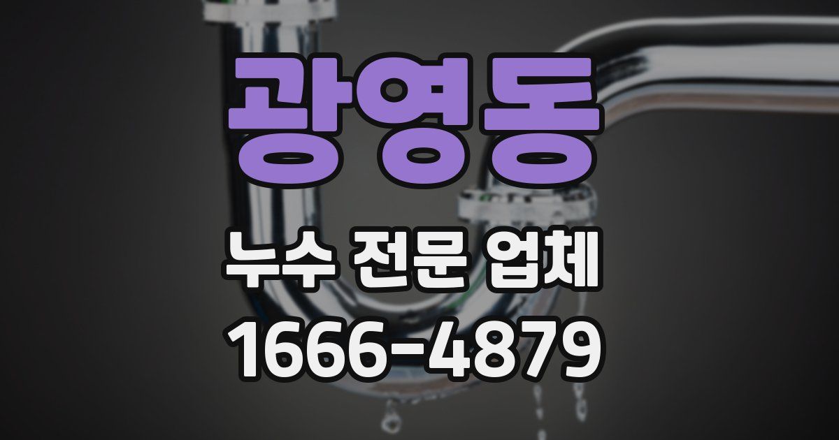 광영동 누수 전문 업체