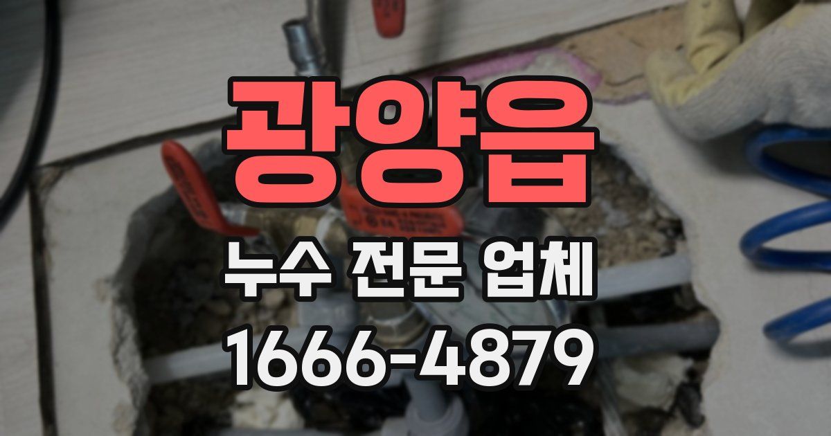 광양읍 누수 전문 업체