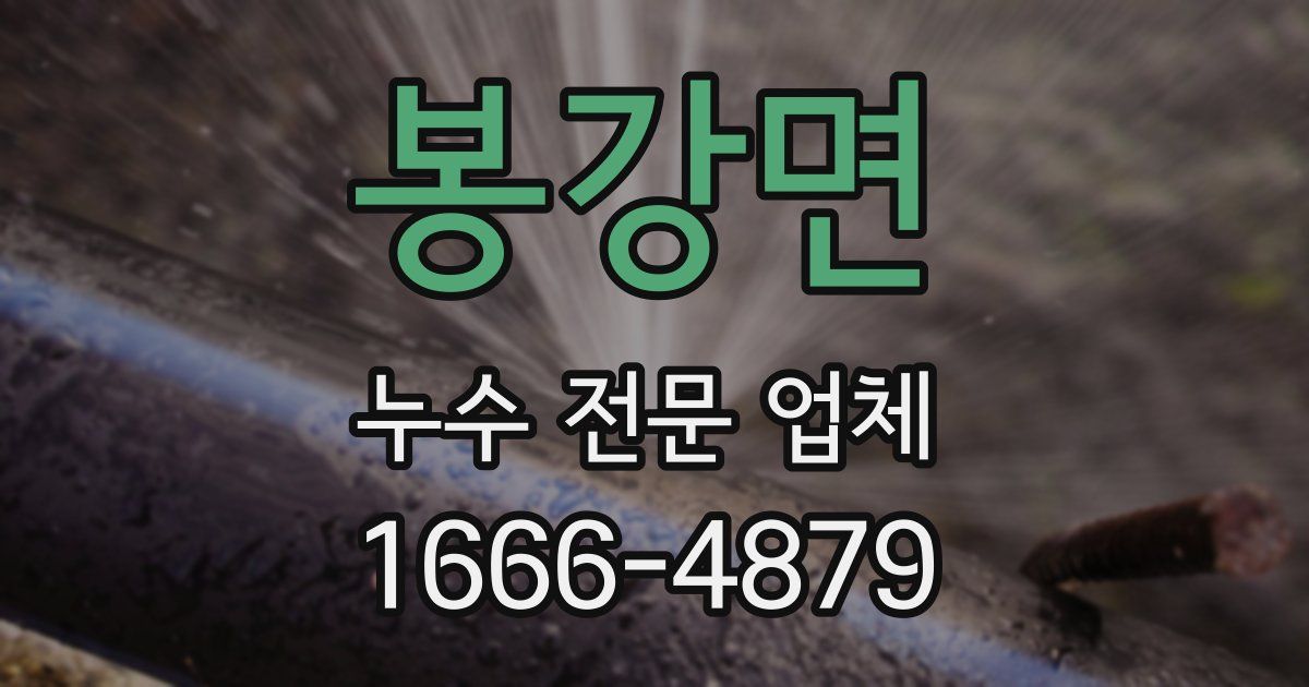 봉강면 누수 전문 업체