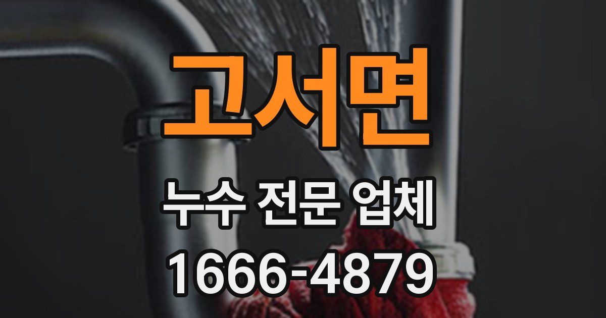 고서면 누수 전문 업체
