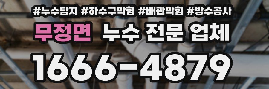 무정면 누수 전문 업체