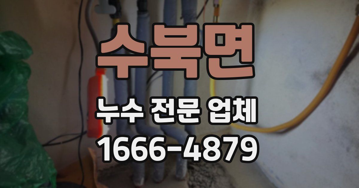 수북면 누수 전문 업체
