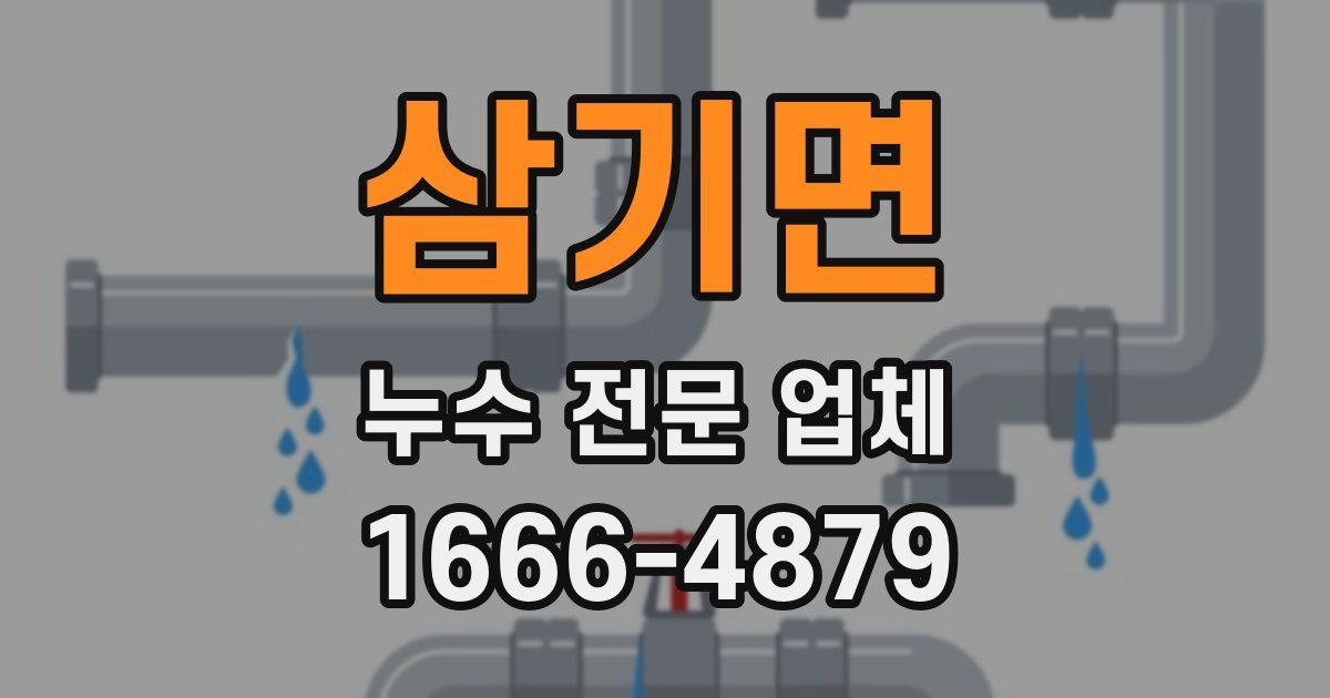 삼기면 누수 전문 업체